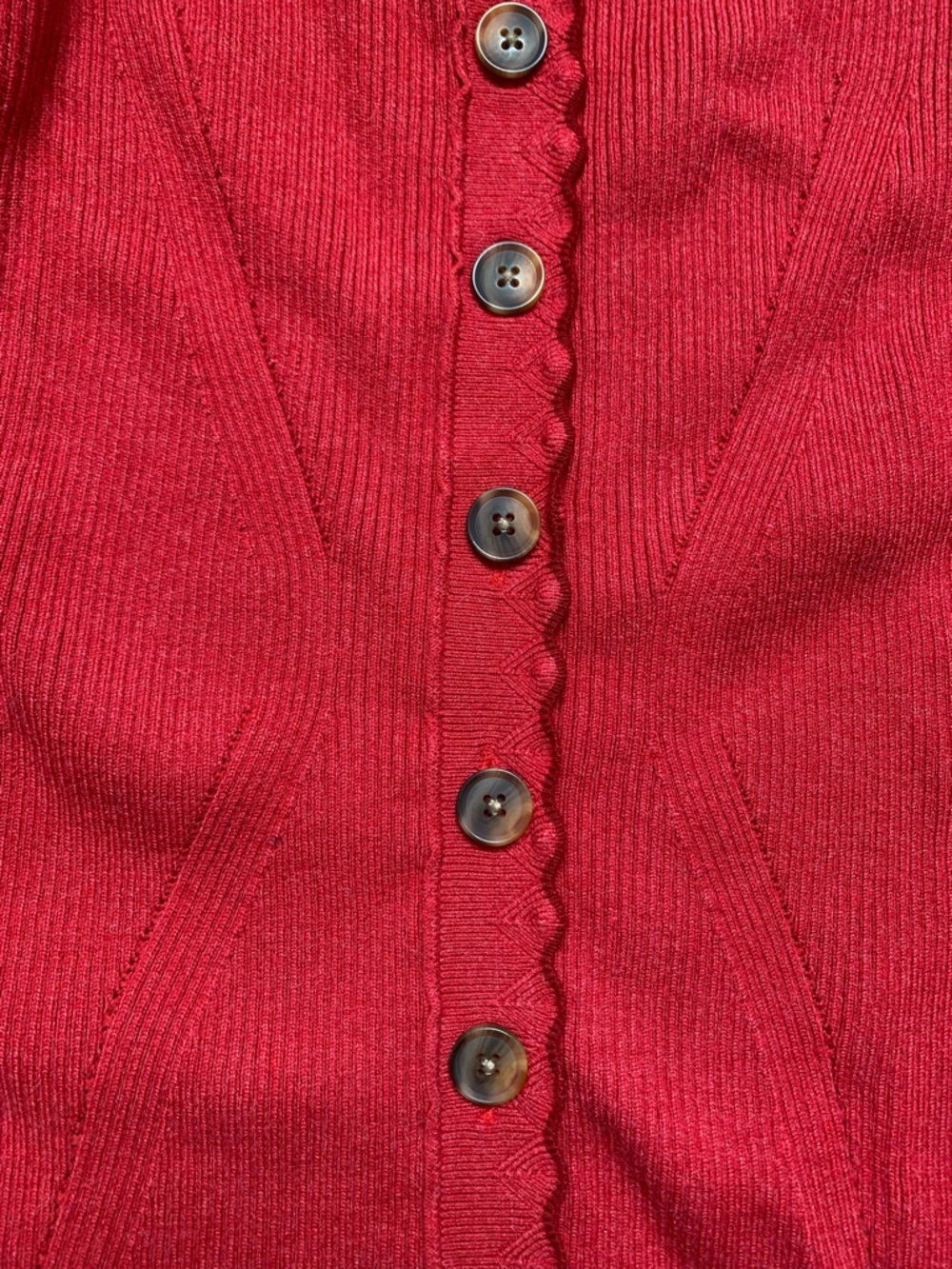 Maeve Rust Ribbed Button-Front Cardigan - Picture 3 of 4